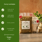 Bowl Curry de Lentejas con Zucchini Verde 400g | Almuerzo Vegano Listo en 5 Minutos