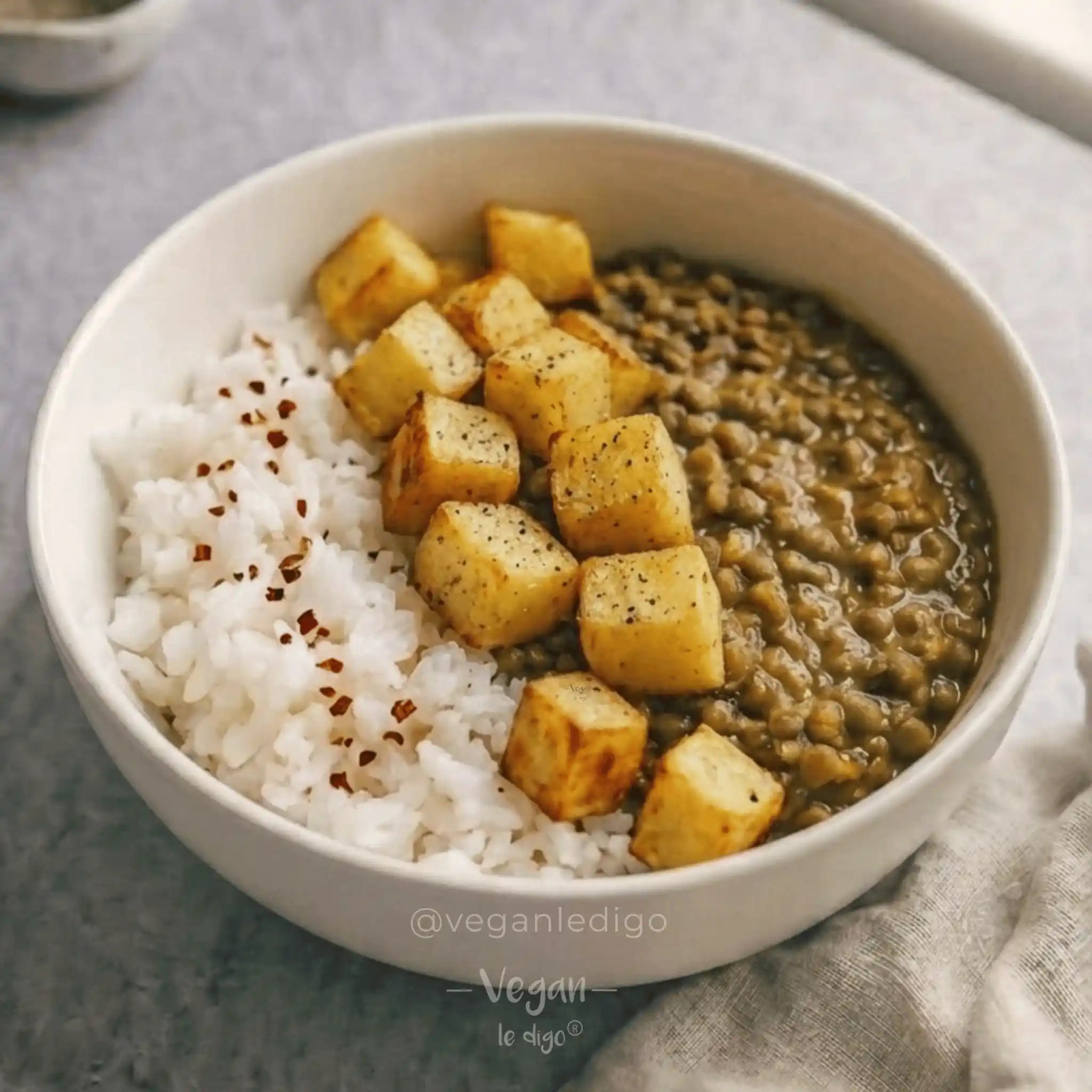 Bowl Curry de Lentejas con Zucchini Verde 400g | Almuerzo Vegano Listo en 5 Minutos