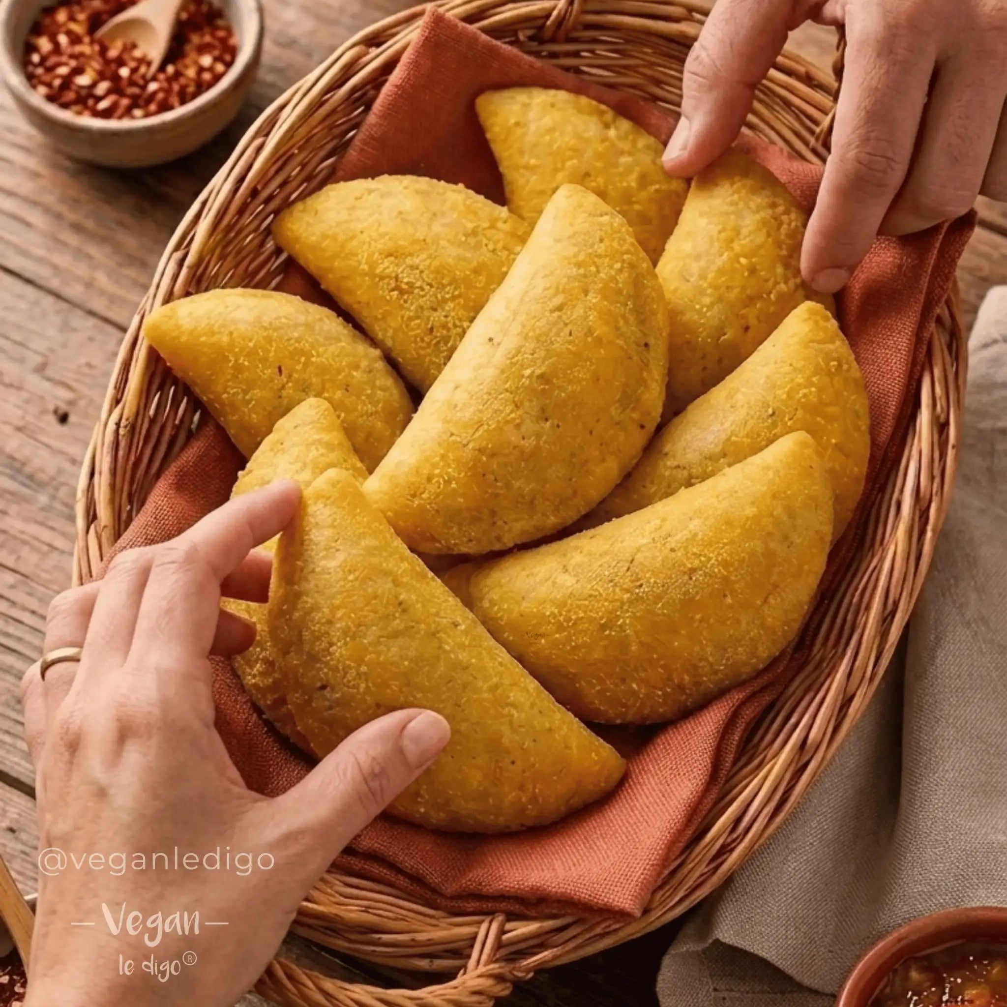 12 Empanadas de Maíz Rellenas de Soya | Antojo Vegano y Listo para Servir