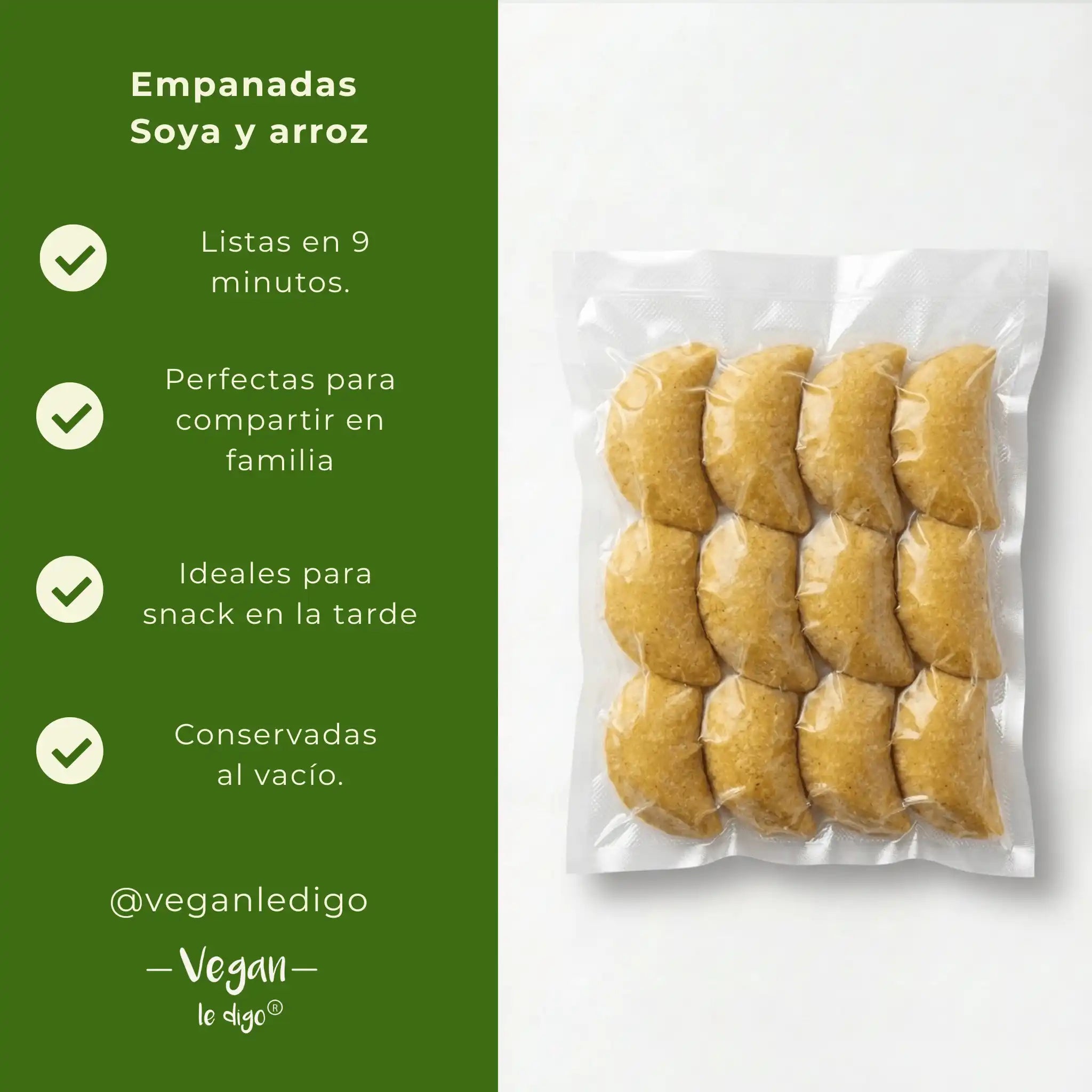 12 Empanadas de Soya y Arroz | Antojo Plant based Crujiente y Sustancioso